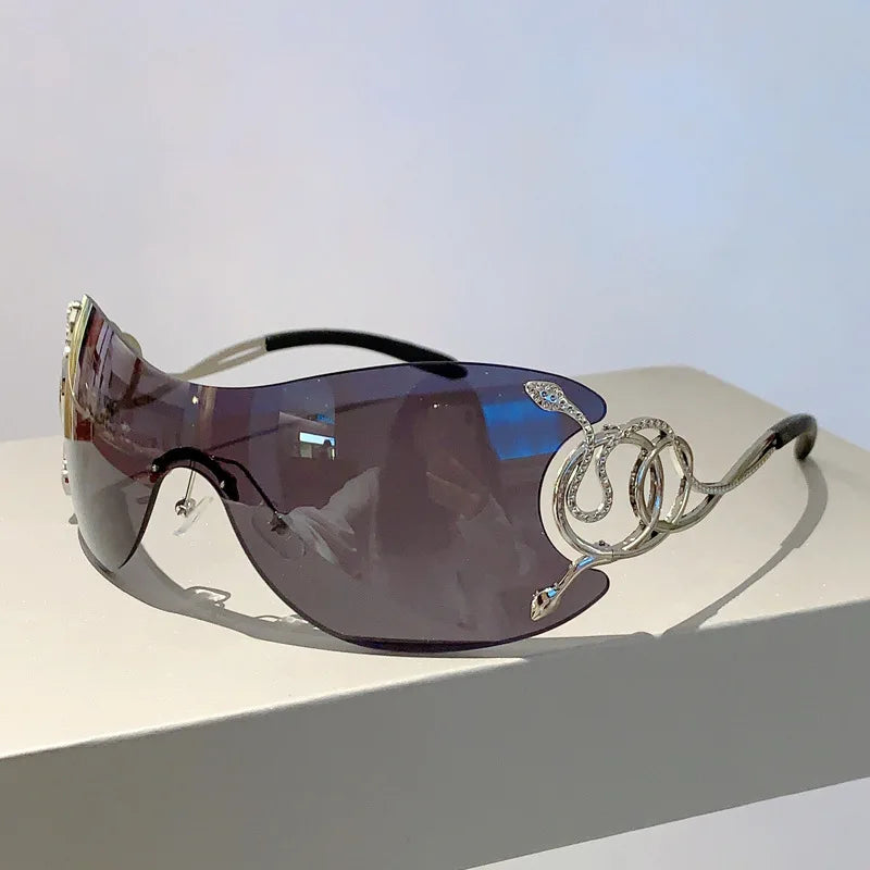 Royale Serpentine – Y2K Rimless Metal Snake Shades