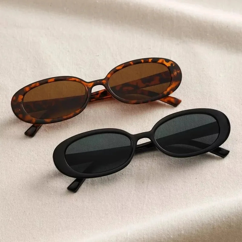 "Retro Oval Aesthetics - Y2K Vintage Sunglasses"