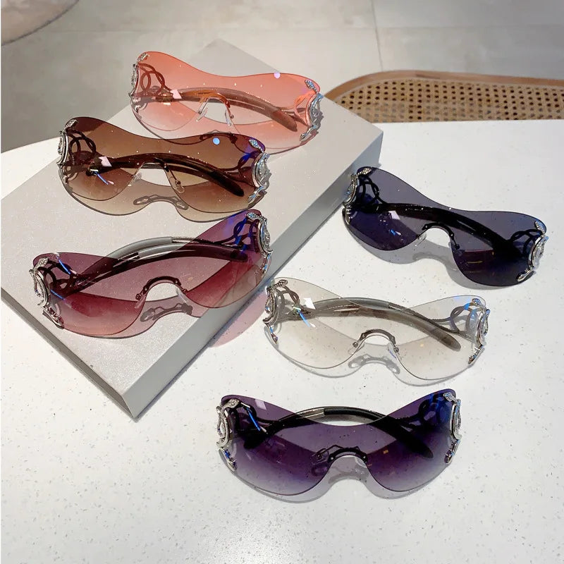 Royale Serpentine – Y2K Rimless Metal Snake Shades