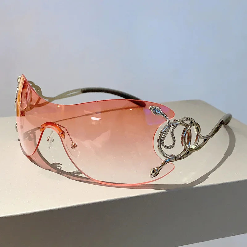 Royale Serpentine – Y2K Rimless Metal Snake Shades