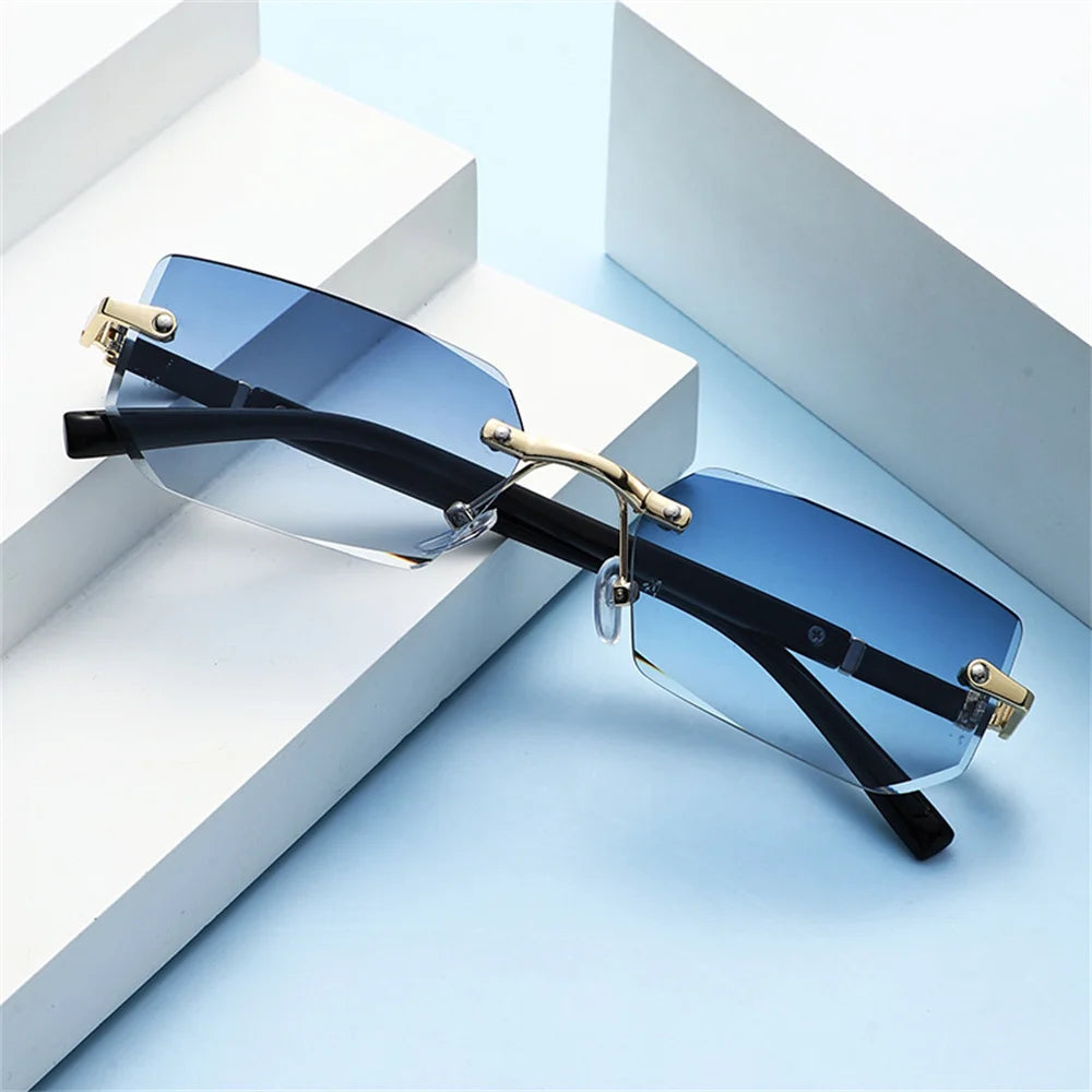 Cyber-Luxe Rimless - Modern Square Shades
