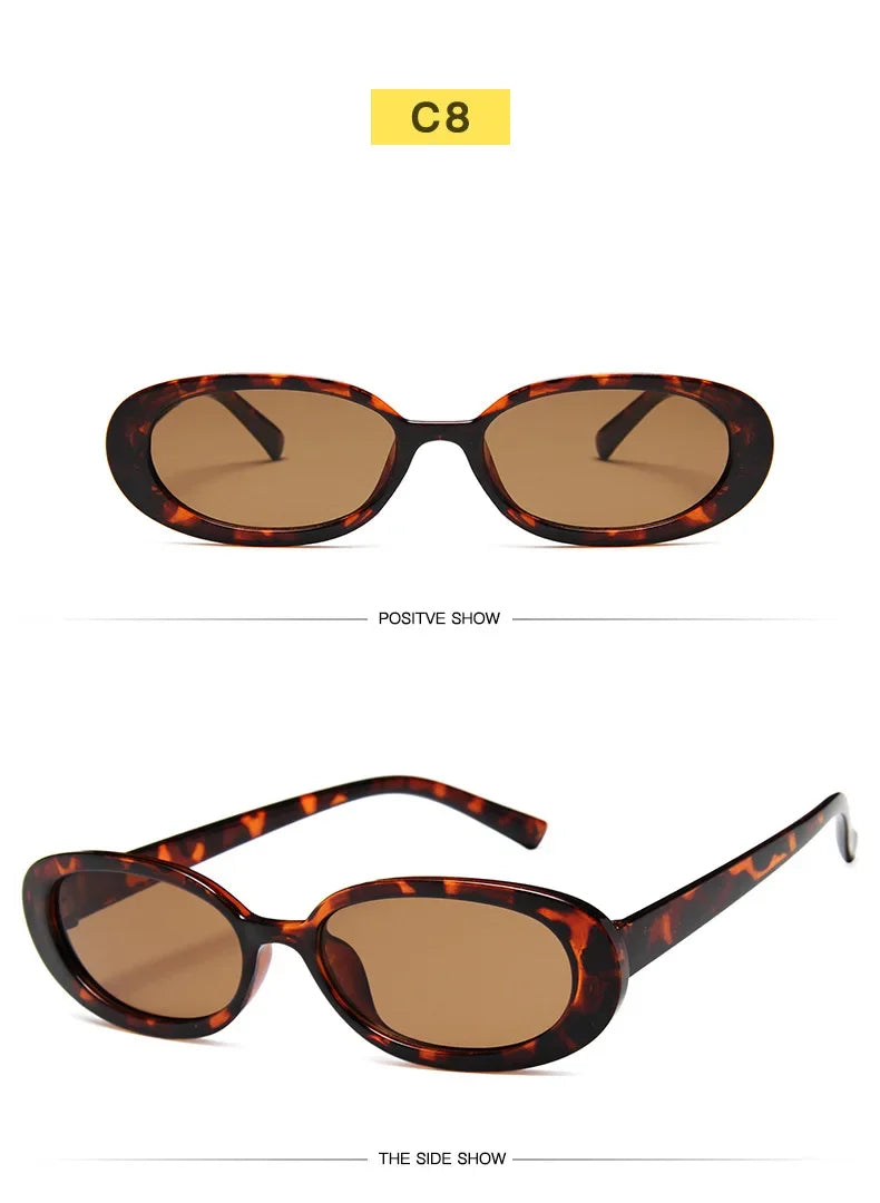 "Retro Oval Aesthetics - Y2K Vintage Sunglasses"