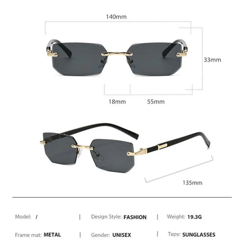 Cyber-Luxe Rimless - Modern Square Shades